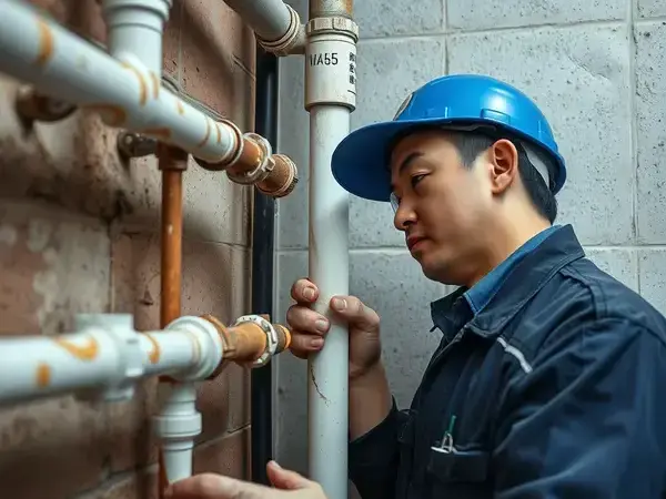 配管の交換作業